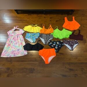 XL women’s bathing suits & L/XL tie-dyed cover up